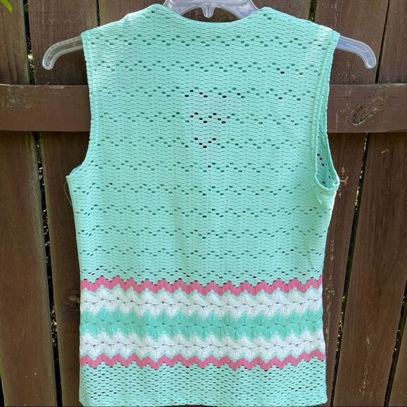 Vintage Turquoise Button Vest Top Handmade - Picture 5 of 9